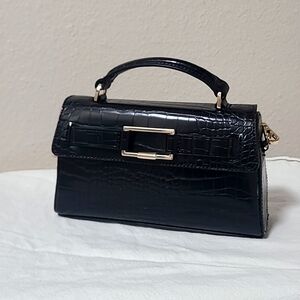 Zara Black Animal Flap Crossbody bag